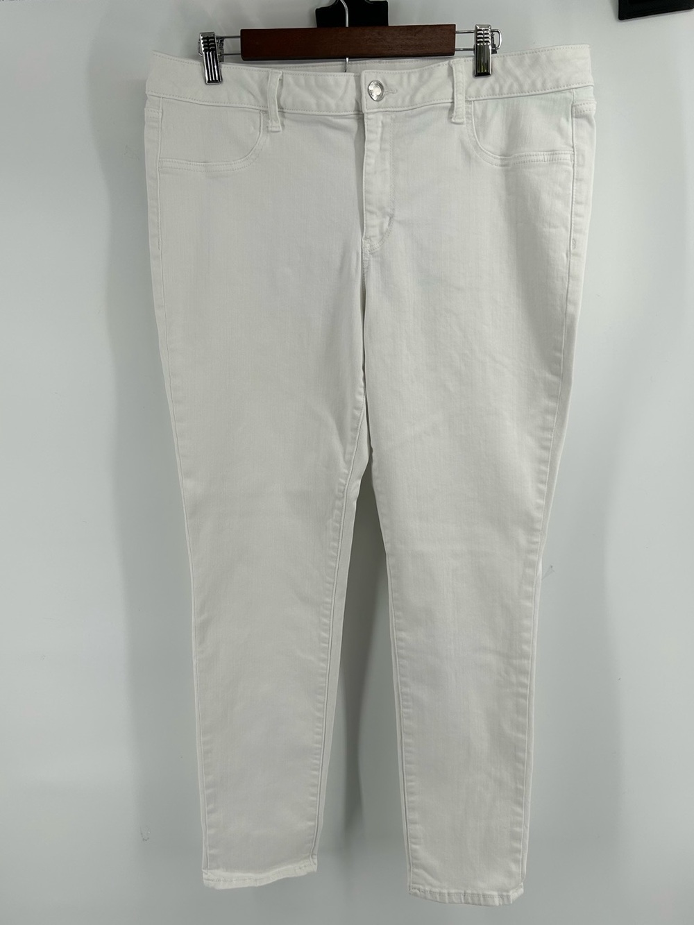 American Eagle Outfitters White Skinny Jeans Jeggings Stretch Women's Sz 18 Long